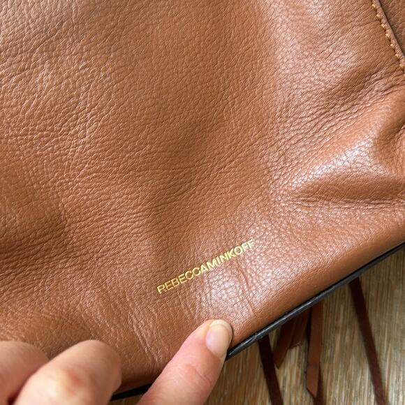 Rebecca Minkoff Brown Leather Mini Bag with Fringe Y2K - Picture 8 of 9